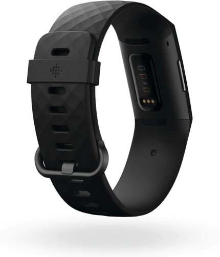 Close-up of Fitbit Charge 4 back sensors and adjustable strap