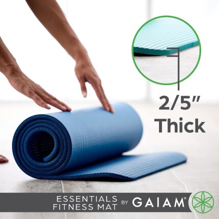 Gaiam yoga mat thickness detail, 2/5 inch close-up view