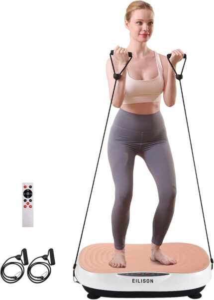 EILISON Vibration Plate Exercise Machine with Loop Bands & Remote