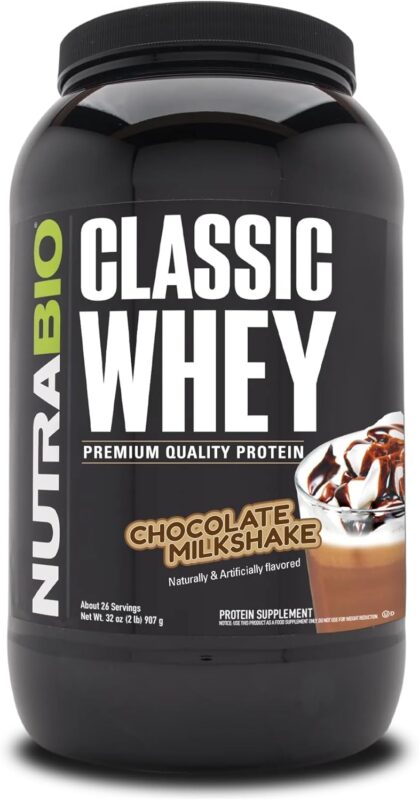 NutraBio Classic Whey Chocolate Milkshake Protein Powder