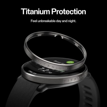 Close-up of titanium protection on Polar Ignite 3 watch