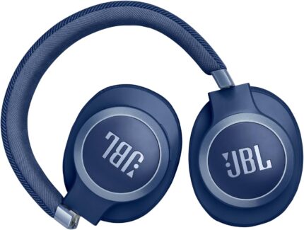 Folded JBL Live 770NC headphones for travel convenience